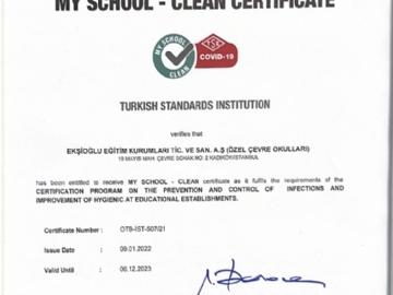 “My School-Clean” Certificate