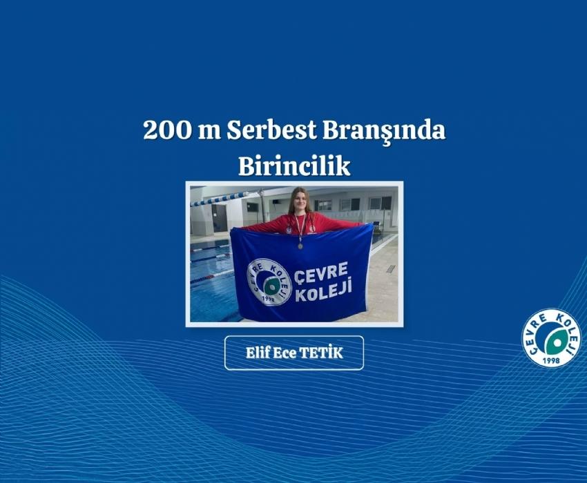 200m Serbest Branşında Birincilik